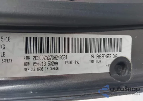 2016 Dodge Challenger Sxt Plus z USA, uszkodzony, nr VIN 2C3CDZAG7GH240531